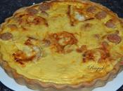 Quiche salchichas Frankfurt queso cabra