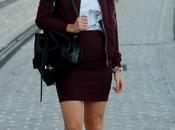 Bomber falda burdeos