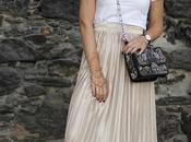 Pleated gold skirt