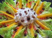 Ensalada mango mousse queso azul