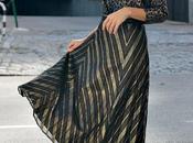 falda metalizada tablas animal print