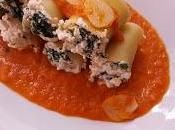 Paccheri rellenos espinacas