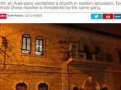 Árabes musulmanes Jerusalem siguen vandalizando iglesias amenazando periodistas)