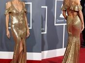 Heidi Klum espectacular dorado pedicura juego, Grammy 2011