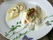 Bacalao mayonesa pera pistachos