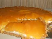 Tarta queso melocotón almíbar