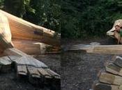 Este artista construye impresionantes gigantes madera reciclada afueras Copenhague