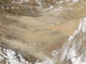 Imágenes satélite tormenta arena sobre Pekín (China)