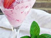 Postre frío fresas requesón