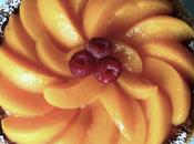 Tarta queso melocotón.