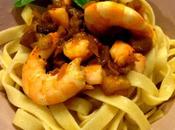 Pasta berenjenas gambas