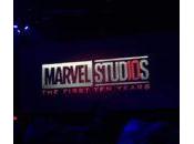 Logo aniversario Marvel Studios diseños varios personajes