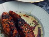 Crema calabacin salmon plancha