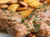 Pollo salsa champiñones