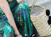 mono verde estampado