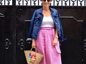 Pink vichy skirt outfit