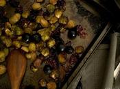 Ensalada templada coles Bruselas, uvas nueces aprendiendo comer rico