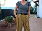 Mustard striped trousers