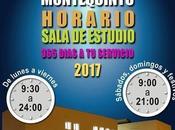 Horario apertura sala estudio áreas expositivas Centro Cultural Biblioteca Montequinto para sábados, domingos festivos.