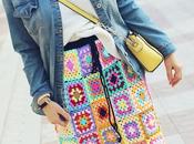 Falda ganchillo multicolor