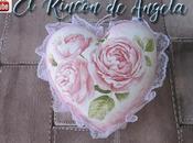 Corazon shabby chic decorado decoupage para regalar valentin