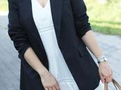 Vestido blanco topitos volantes