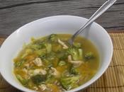 Sopa miso, verduras pavo