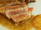 Receta carne secreto Ibérico salsa piña soja