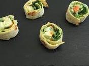 Rollitos surimi, espinacas mayonesa albahaca