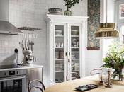 Decora cocina papel pintado bonita vitrina.