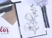 Dibujando: Flor tinta