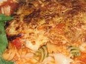 Hélices gratinadas atún gambas