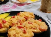 HUEVOS RELLENOS GAMBAS MANGO (con mayonesa miel mostaza)