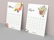 Calendario 2019 para colgar pared flores