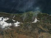 Cantabria: imagen satélite humo incendios forestales (16-02-2019)