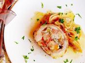 Redondo collares cordero relleno guarnición manzana