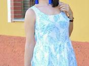 Vestido boho hojas azules
