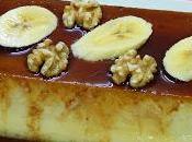 Receta fácil flan plátano nueces