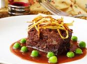 Meloso ternera salsa vino, guisantes crujiente puerro (Olla rápida)