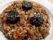 Lentejas arroz morcilla