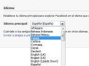 Como cambiar idioma Facebook