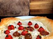 Tarta salada ricotta, Cherrys confitados Masa Filo