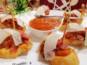 Montaditos jamón crujiente mermelada caqui queso oveja