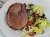 Jamón glaseado melocotón brandy