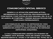 Comunicado suspensión conciertos Sala Siroco Coronavirus