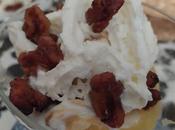 Helado nueces fritas miel