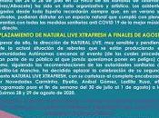 Festival Natural Live Xtrafresh aplazado finales Agosto 2020