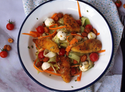 Ensalada calabacin pollo cacahuetes