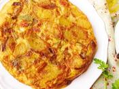 Tortilla patatas, cebolla pimiento chistorra