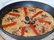 Arroz pulpitos picada almendra azafrán